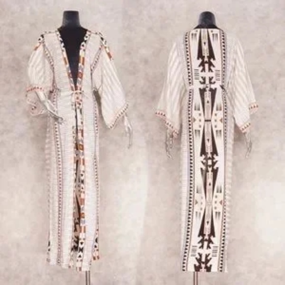 SOLD OUT Western Aztec Boho Tribal Kimono Duster Wrap - Picture 4 of 4